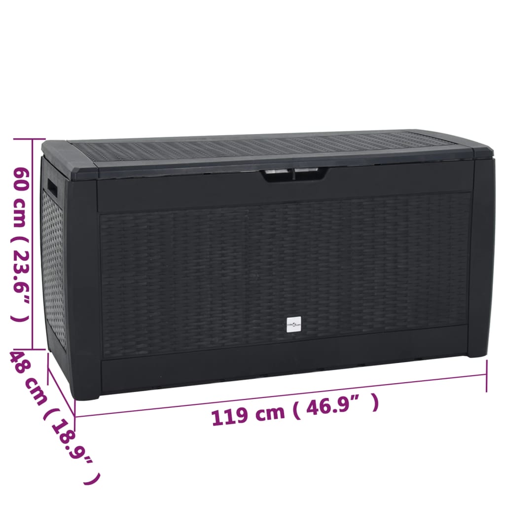 Tuinbox 119x48x60 cm polypropeen antracietkleurig
