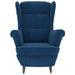 Fauteuil met voetenbank fluweel blauw