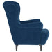 Fauteuil met voetenbank fluweel blauw