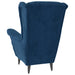 Fauteuil met voetenbank fluweel blauw