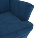 Fauteuil met voetenbank fluweel blauw