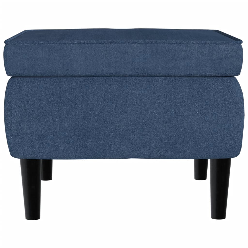Fauteuil met voetenbank fluweel blauw