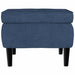 Fauteuil met voetenbank fluweel blauw