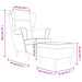 Fauteuil met voetenbank fluweel blauw