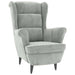 Fauteuil met voetenbank fluweel lichtgrijs