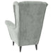 Fauteuil met voetenbank fluweel lichtgrijs