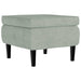 Fauteuil met voetenbank fluweel lichtgrijs