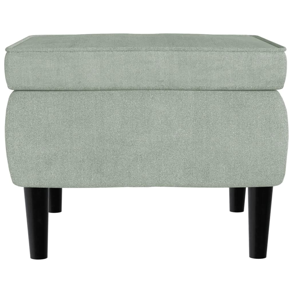 Fauteuil met voetenbank fluweel lichtgrijs