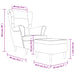 Fauteuil met voetenbank fluweel donkergrijs