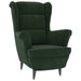 Fauteuil met voetenbank fluweel donkergroen