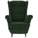 Fauteuil met voetenbank fluweel donkergroen