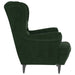 Fauteuil met voetenbank fluweel donkergroen