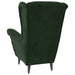 Fauteuil met voetenbank fluweel donkergroen