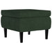 Fauteuil met voetenbank fluweel donkergroen