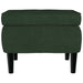 Fauteuil met voetenbank fluweel donkergroen