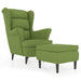 Fauteuil met voetenbank fluweel lichtgroen