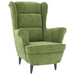 Fauteuil met voetenbank fluweel lichtgroen