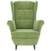 Fauteuil met voetenbank fluweel lichtgroen