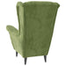 Fauteuil met voetenbank fluweel lichtgroen