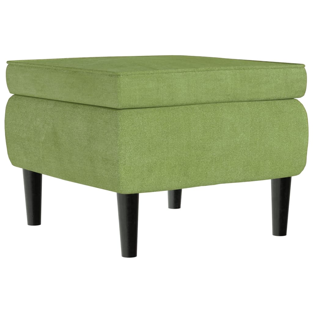 Fauteuil met voetenbank fluweel lichtgroen