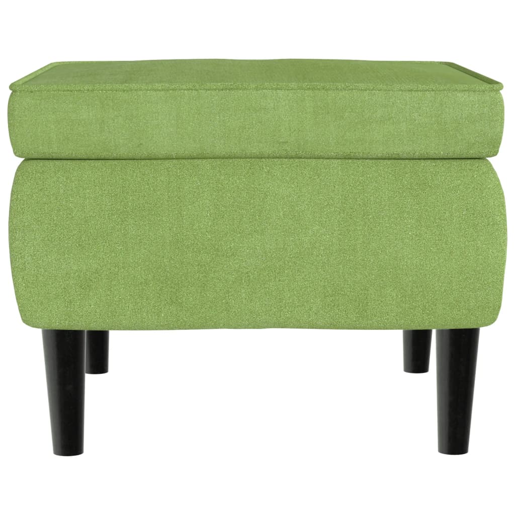 Fauteuil met voetenbank fluweel lichtgroen