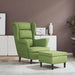 Fauteuil met voetenbank fluweel lichtgroen