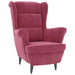 Fauteuil met voetenbank fluweel wijnrood