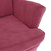 Fauteuil met voetenbank fluweel wijnrood