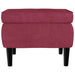 Fauteuil met voetenbank fluweel wijnrood