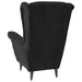 Fauteuil met voetenbank fluweel zwart