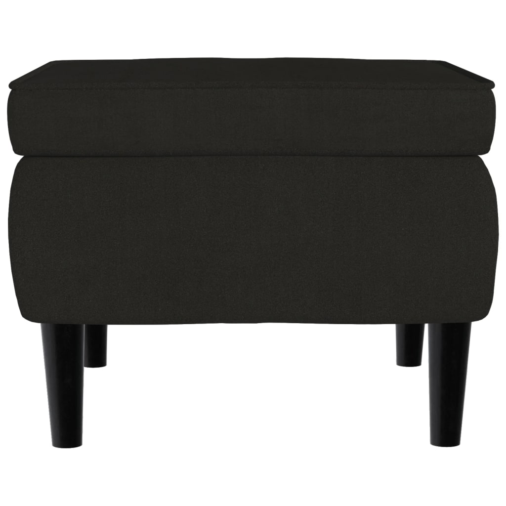 Fauteuil met voetenbank fluweel zwart