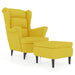 Fauteuil met voetenbank fluweel mosterdgeel