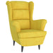 Fauteuil met voetenbank fluweel mosterdgeel