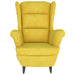 Fauteuil met voetenbank fluweel mosterdgeel