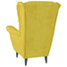 Fauteuil met voetenbank fluweel mosterdgeel