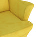 Fauteuil met voetenbank fluweel mosterdgeel