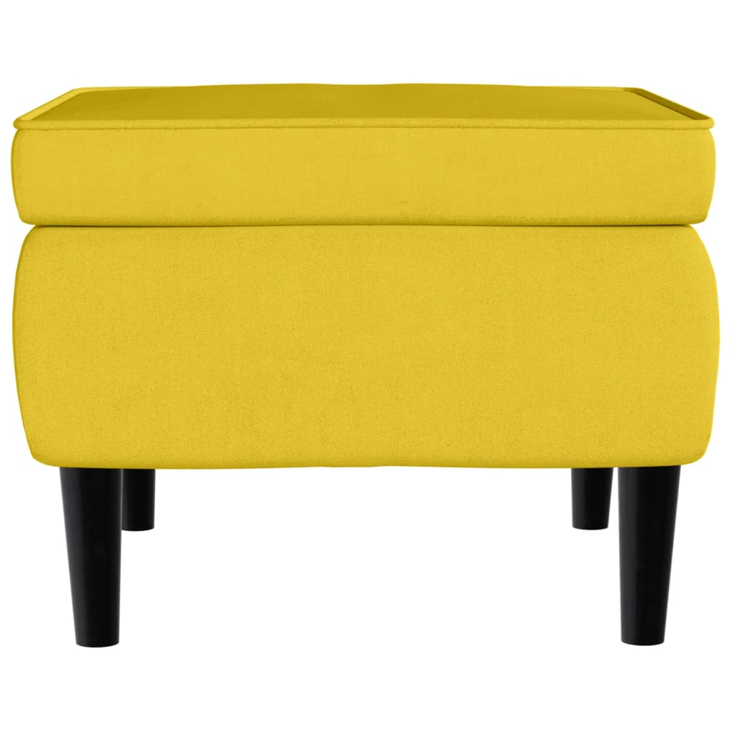 Fauteuil met voetenbank fluweel mosterdgeel