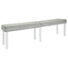 Bankje 160x35x45 cm natuurlijk kubu rattan en mahoniehout wit