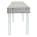 Bankje 160x35x45 cm natuurlijk kubu rattan en mahoniehout wit