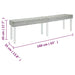 Bankje 160x35x45 cm natuurlijk kubu rattan en mahoniehout wit
