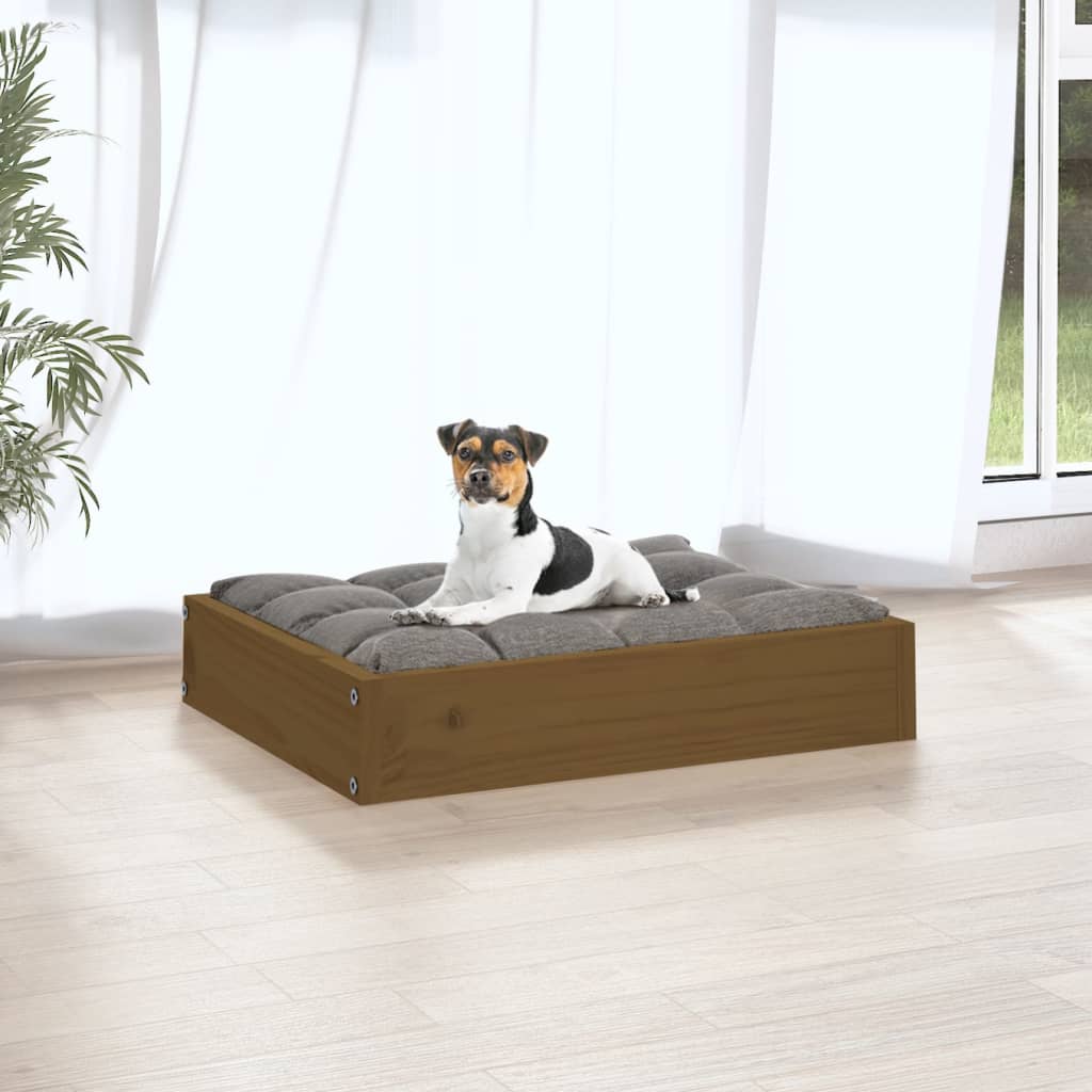Hondenbed 51.5 x 44 x 9 cm Solid pine wood HoningBruin