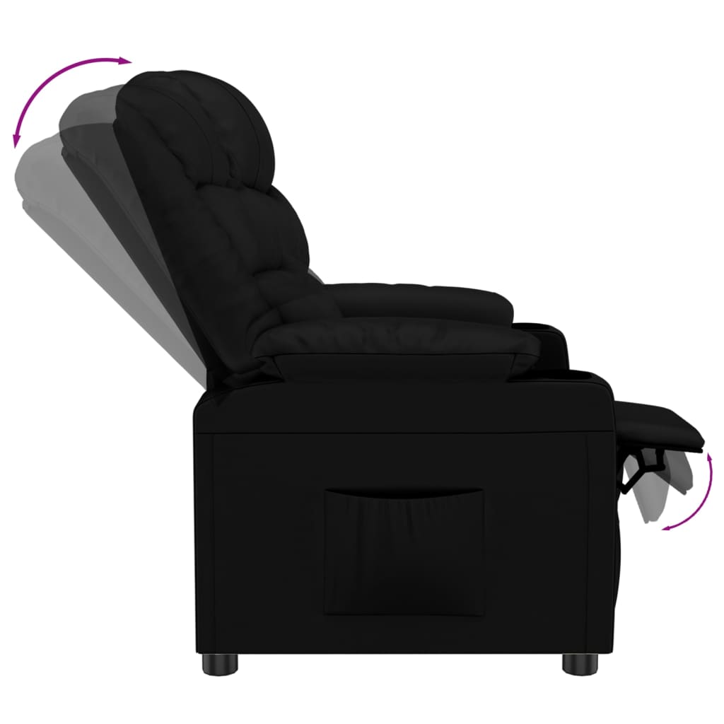 Fauteuil verstelbaar kunstleer zwart
