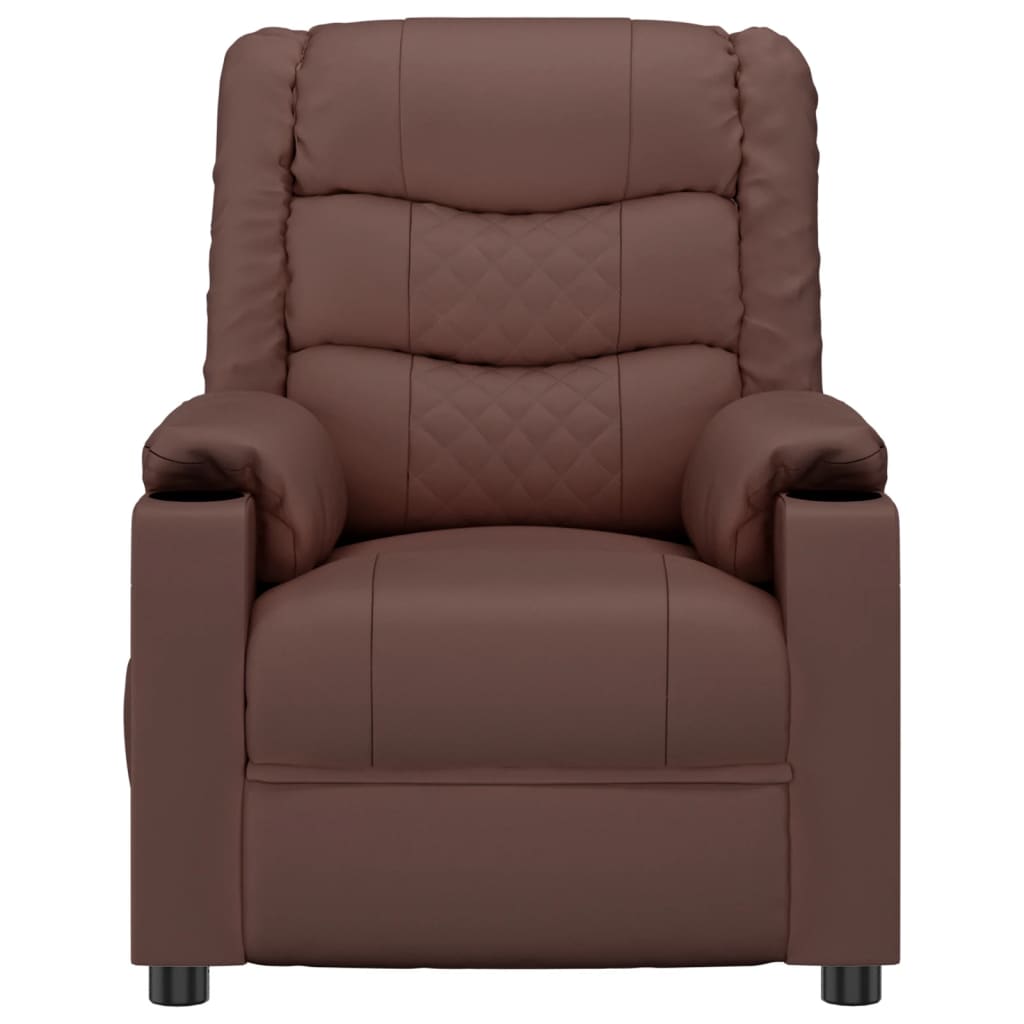Fauteuil verstelbaar kunstleer bruin
