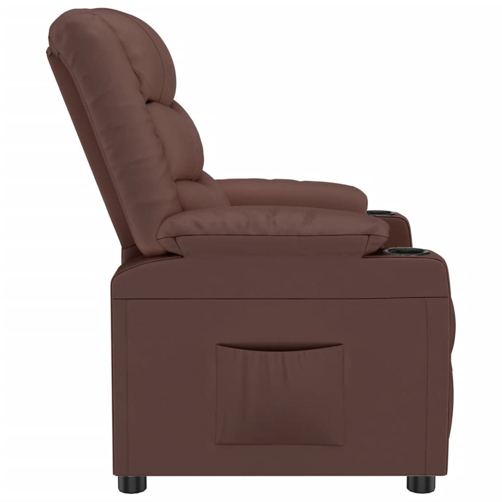Fauteuil verstelbaar kunstleer bruin