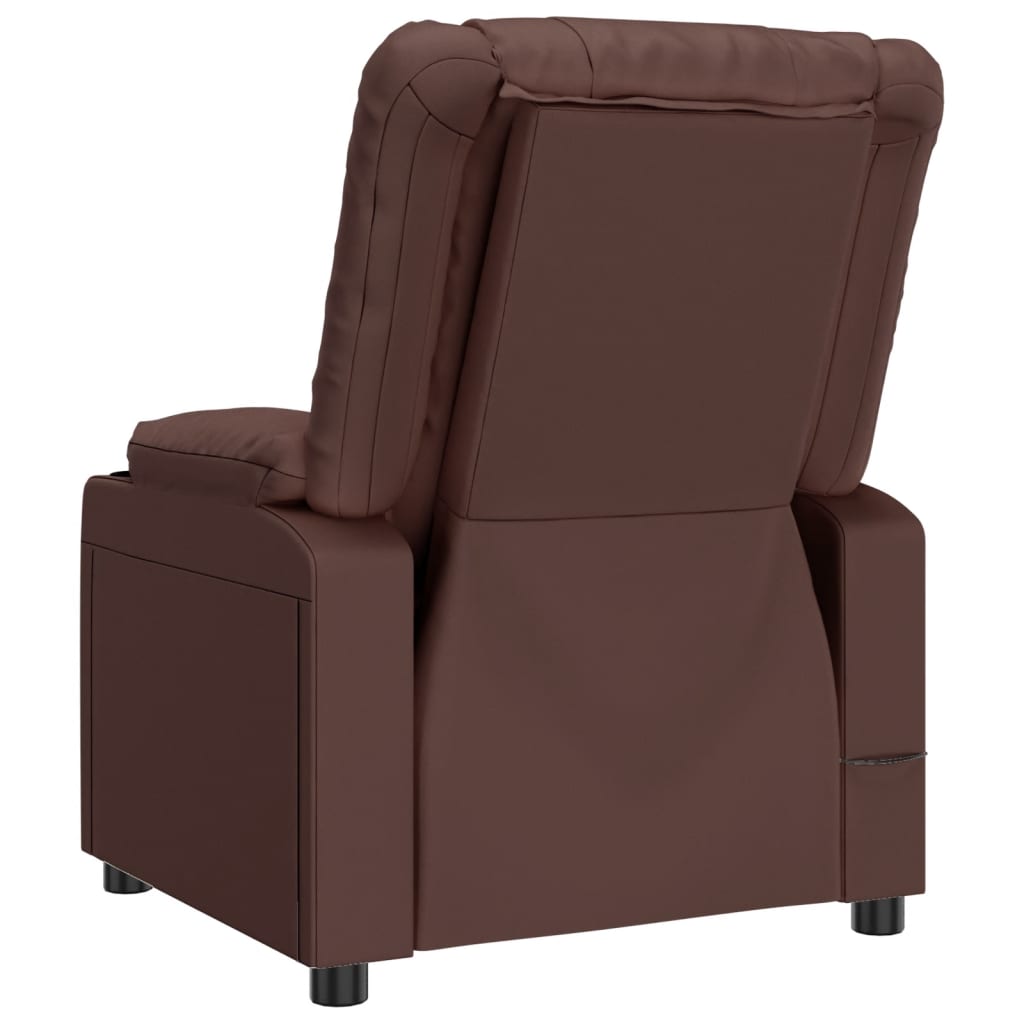 Fauteuil verstelbaar kunstleer bruin
