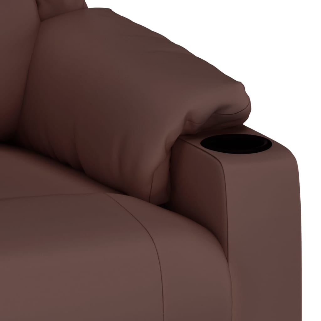 Fauteuil verstelbaar kunstleer bruin