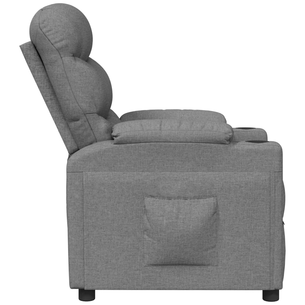 Fauteuil verstelbaar stof lichtgrijs
