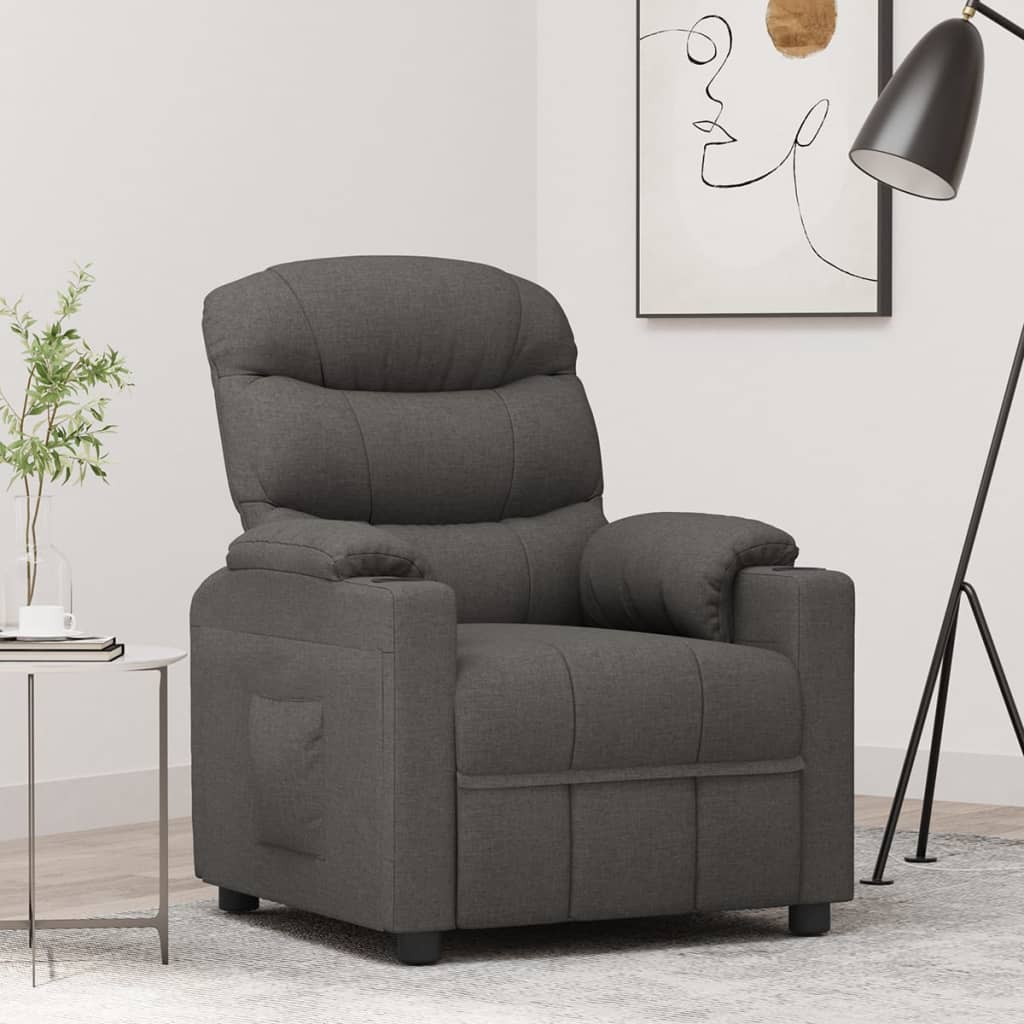 Fauteuil verstelbaar stof donkergrijs