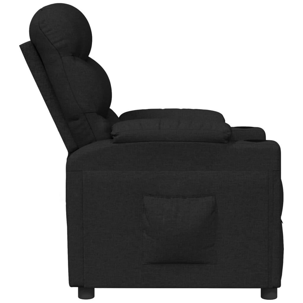 Fauteuil verstelbaar stof zwart