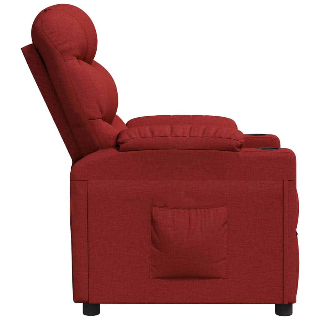 Fauteuil verstelbaar stof wijnrood